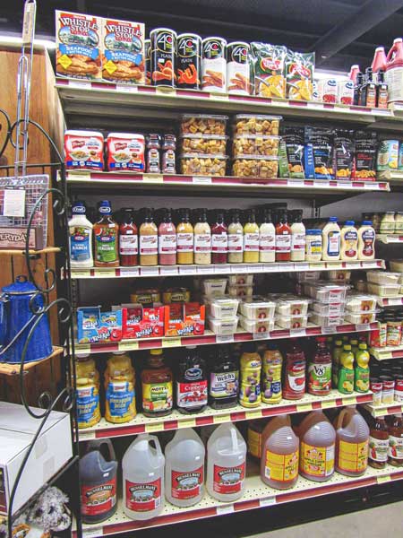 Shelves of dry goods