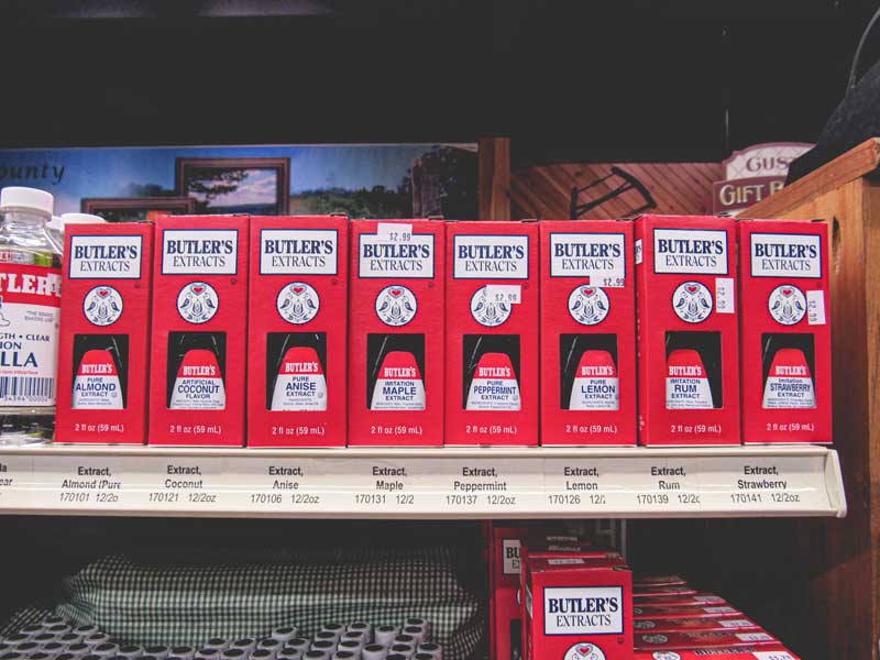 Shelves of dry goods