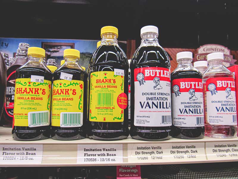 Shelves of dry goods