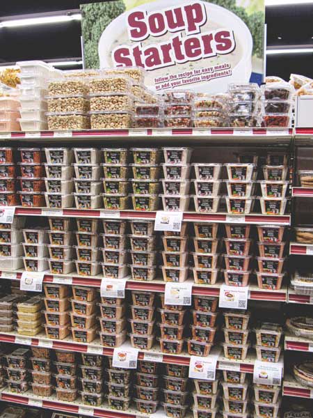 Shelves of dry goods