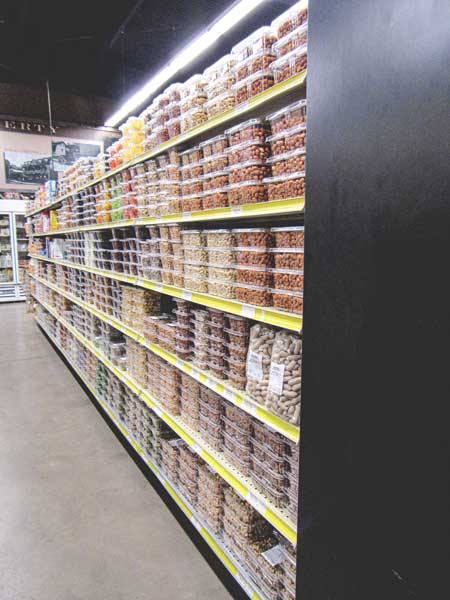 Shelves of dry goods